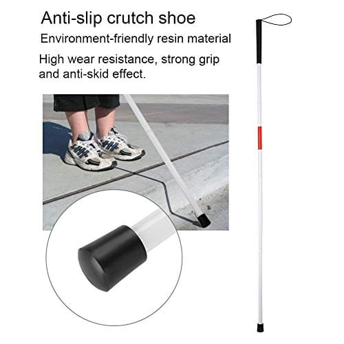 Nikou White Stick Blind Collapsible Folding Walking Stick Cane, Red White Walking Cane Long Stick Foldable Mobility Collapsible Reflective for the Blind and Vision Impaired — view 5