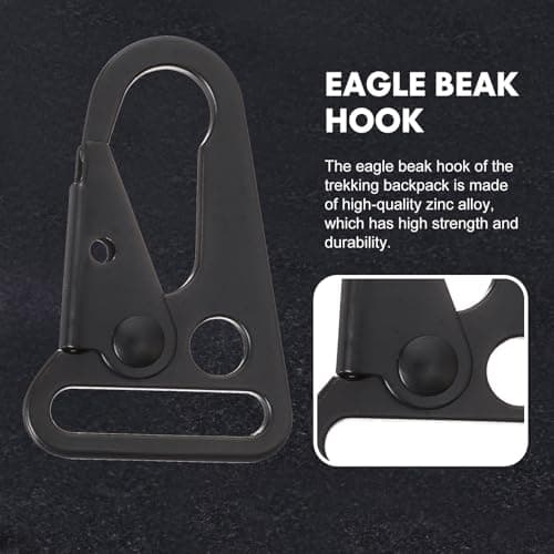 12pcs Zinc Alloy Carabiner Hook for Webbing, Black, Sturdy — view 4