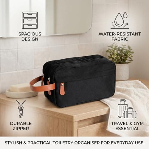Travel Toiletry Bag, Mens Wash Bag, Large Travel Wash Bag, Durable Mens Toiletry Bag, Toiletry Bags for Business Trips and Outdoor Activitie — view 5