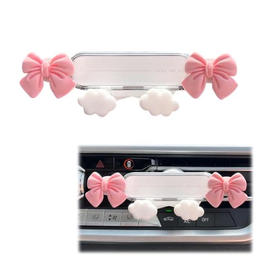 Sixfox Kawaii Car Phone Holder, Pink Bow Universal Car Air Vent Mount for Smartphones Women and Girls
