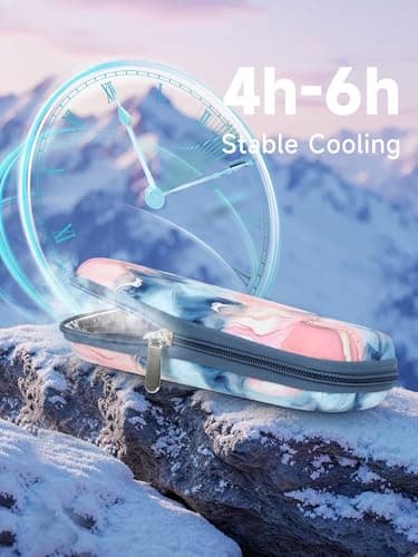 YOUSHARES Insulin Pen Case with 2PCS Ice Packs - Medicine Cooler for Travel Insulin Cooler Travel Case Diabetic Supplies Medicine Cool Bag (Quicksand Pink) — view 3