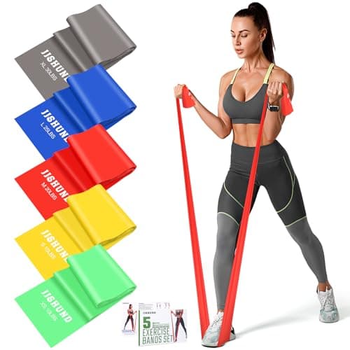 5-Pack Resistance Bands Set, 150 cm Exercise Bands for Yoga Fitness