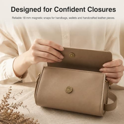 20Pcs Round Alloy Magnetic Snap Buttons, 18mm Magnetic Purse Clasps Silver & Antique Bronze for Bags & Garments — view 6