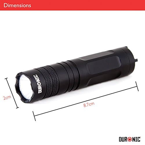 Duronic LED Torch Flashlight Super Bright RFL131AA Compact Charger Cable with UK EU & US Plug Adapters — view 2