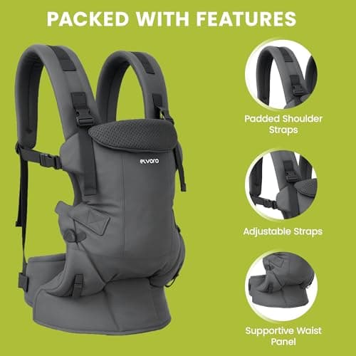 Polyester Baby Carrier- Adjustable Baby Carrier for Infants and Toddlers - Grey — view 4
