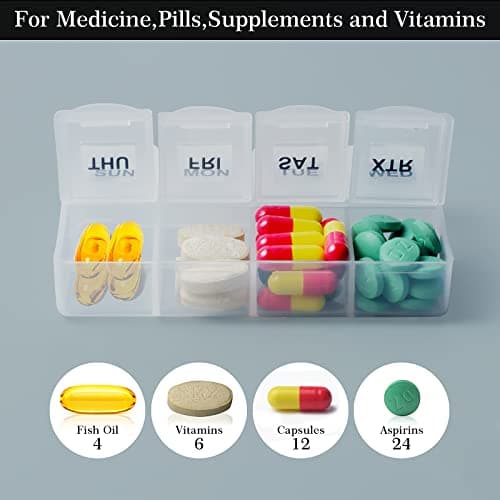 Serfeymi Weekly Pill Box Organiser Tablet Medicine Organiser Box - 3 Pack — view 3