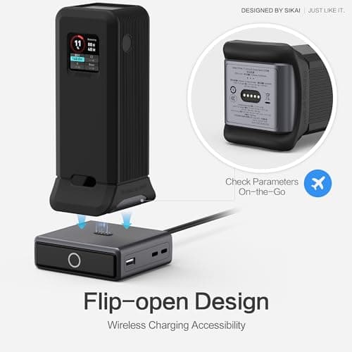 Silicone Case for Anker Power Bank 250W(27650mAh) with 1/4-inch nut Hole, TF/Sim Card, Card Pin Storage Slot, Protective Cover for Anker 250W Power Bank Skin-Friendly Anti-Lost with Handle, Black — view 4
