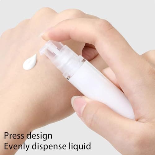 4 Pcs 10ml Empty Airless Pump Bottles, Refillable Vacuum Cosmetic Container, Clear Travel Pump Bottles for DIY Foundation, Moisturiser, Gel, Lotion, Shampoo, Toiletry, Face Wash, Sunblock — view 5
