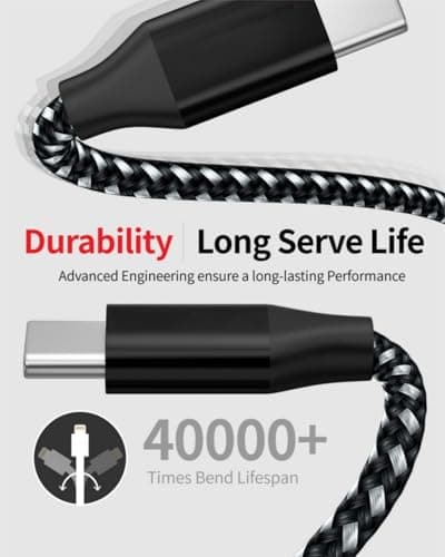 USB C Charger Cable Multi-Pack [1M 2M 3M], 3A Fast Charging Type C Lead [3-Pack] Braided USB A to USB C Cable Compatible with iPhone 16 15, Samsung S22 S10, Tablets - Black+Silver — view 4