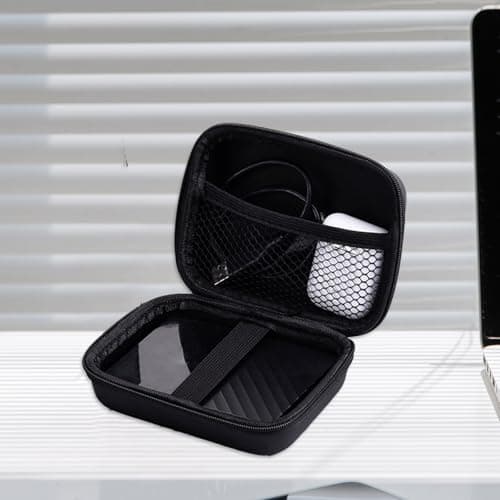 HYTROVE 2pcs Travel Organizer Bags for Power Bank and Memory Cards, Eva Material Multi-partition Design, Multiple Pockets and Mesh Pocket, Improved Portability and Protection Black — view 6