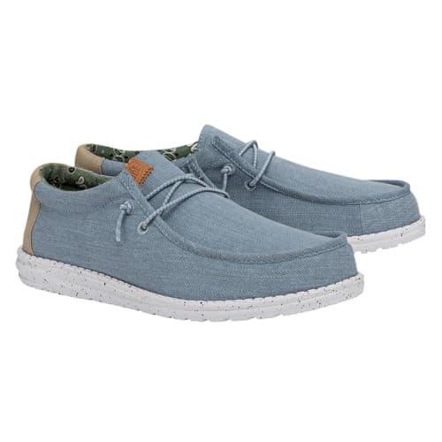 HEYDUDE Wally Washed Canvas, Men's Slip-On Loafer Shoes, Blue, 14 UK — view 2