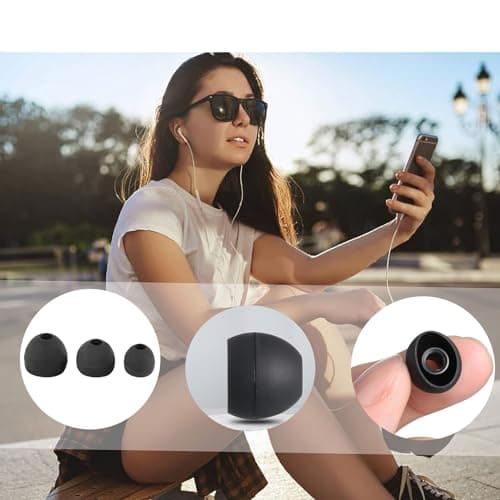 Set of 18 Silicone Tips For Earphones Earplugs Replace Earbuds Soundproof Cap for In-Ear Headphones Replacement Eartips 3 Different Size (S/M/L) Black — view 5