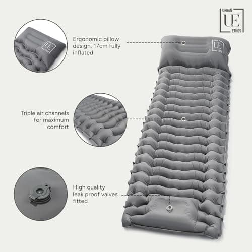Urban Ethos UK 10cm Inflatable Camping Sleeping Mat with Foot Pump & Pillow — view 4