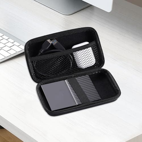 PAMINGONO 2pcs Eva Portable Organizer Pouches with Multi-partition Design and Mesh Pocket for USB Cables and Power Adapters, Quick Access and Improved Portability in Black — view 6