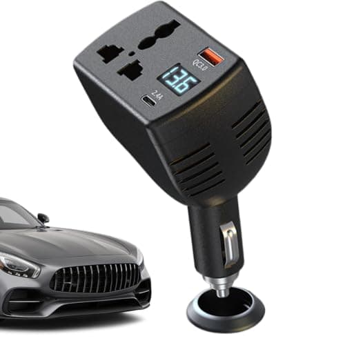Car Outlet Adapter, 150w Dc 12v to Ac 220v Digital Display Inverter Usb-C Port, Car Power Adapter, Reliable Charging Station for Truck, Suv, Rv, Boat, Road Trip, Travel, Camping, Office
