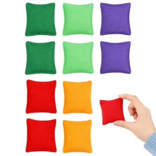 10 Pack Cornhole Bean Bags, Bean Bags Toss, Canvas Fabric, 5x5.5cm Each
