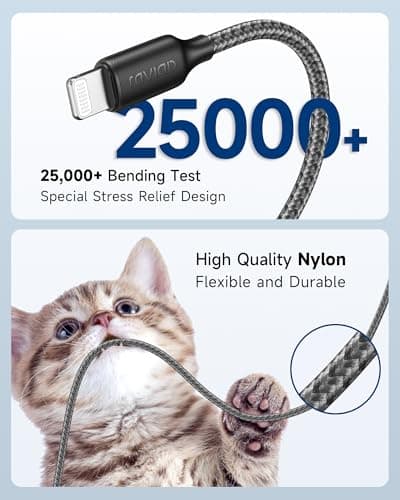 RAVIAD iPhone Cable Short [30CM, MFi Certified]Nylon Braided iPhone Charger — view 4