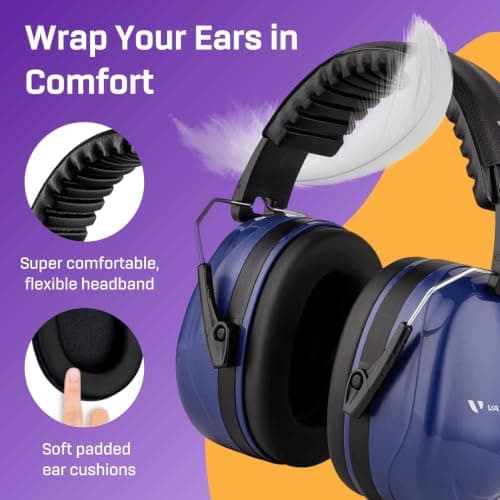 Vanderfields Adult/Teens Ear Defenders, Noise Cancelling, Marine Blue — view 4