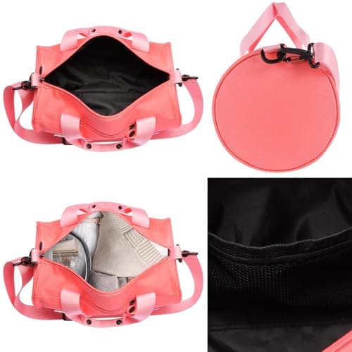 Dance Ballet Bag for Girls Sport Gym Duffle Bags Overnight Travel Bags Fun Dance Workout Duffel Bag Toddler Kid Cute Bag for Dancers, Girls, Teens, Student Athletes, Watermelon Red, 13 x 7 x 7 inches — view 4