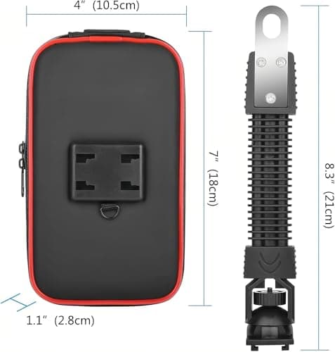 SUNSEATON 360-degree Rotating Waterproof Motorcycle Phone Support Holder, Motorbike Mount Case Stand Phone Holder, Universal Motorcycle Holder for Phones GPS Smaller than 6.2" (XL, Red) — view 4