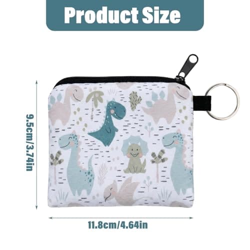 SOLVIO Cute Dinosaur Coin Purse for Boys Girls, Mini Coin Pouch Small Zip Wallet for Kids Toddler, Portable Change Bag Key Ring Wallet for Women Men — view 2