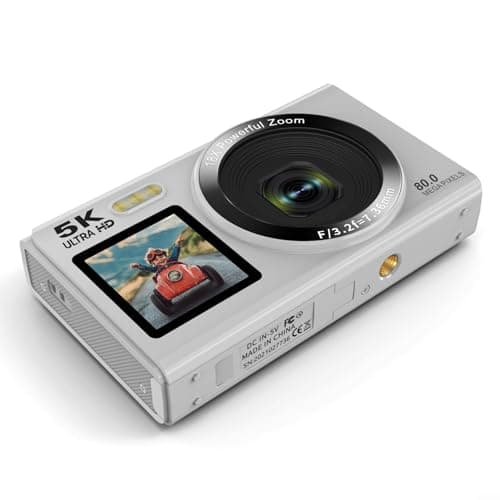 TONIXY Pocket 5K Digital Camera with Dual Screens, 18X Digital Zoom, 80MP Interpolation, WIFI Transfer, USB 2.0, Electronic Image, Expandable Memory for Extended Recording (Black) — view 6