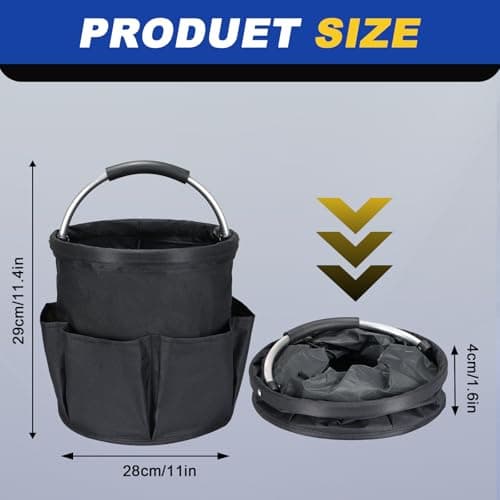 DASBET Cleaning Caddy with Handle, Collapsible Cleaning Caddy & Tool Bucket — view 2