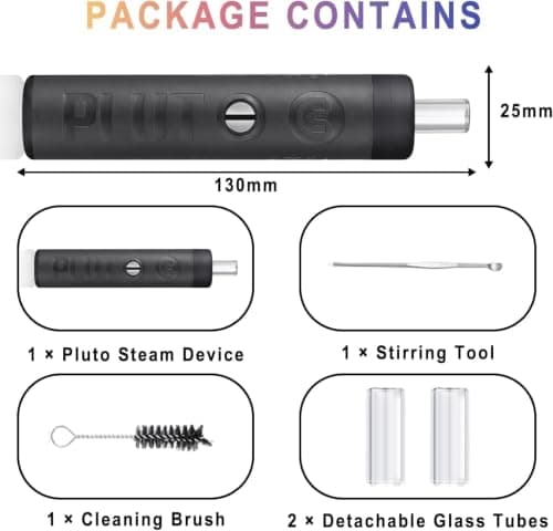 Pluto Dry Herb Vaporizer, Portable Pen-Style Dry Herb Vaporisers with 3 Temperature Settings (200°C / 220°C / 240°C), 1100mAh Battery, Faux Leather Design — view 3