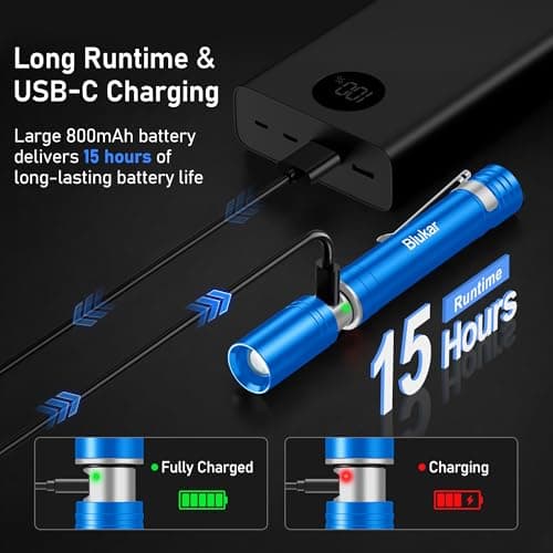 Blukar Mini Pen Torch Rechargeable-Super Bright Penlight with Pocket Clip — view 6
