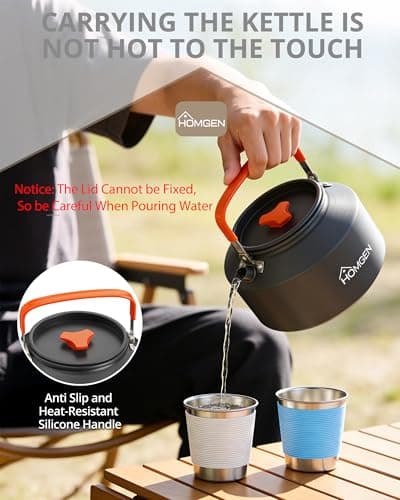 HOMGEN 2L Large Portable Camping Kettle for Outdoor Hiking with Carry Bag — view 6