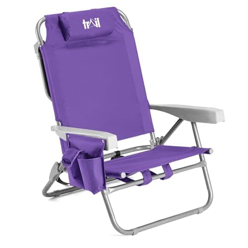 Trail Low Reclining Beach Chair, 4 Positions, Purple