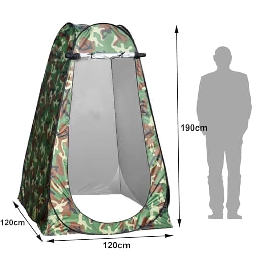 Buystarget Portable Pop Up Tent Outdoor Camping Toilet Tent Camouflage Shower Space Privacy Foldable Changing Shelter Lightweight Compact Easy Set Up Waterproof Durable Camping Beach Hiking Festivals — view 6