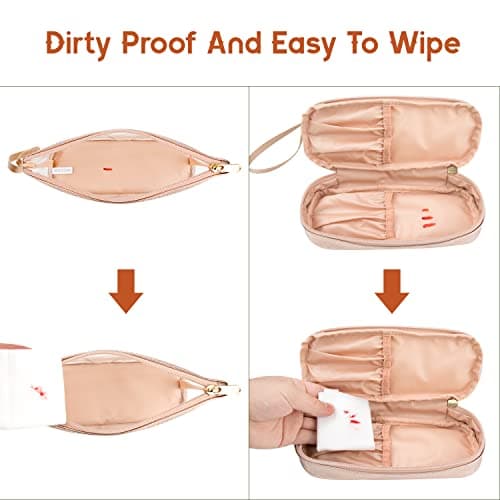 Clear Makeup Bag with Brushes Compartment Travel Toiletry Bag Rose Gold — view 5