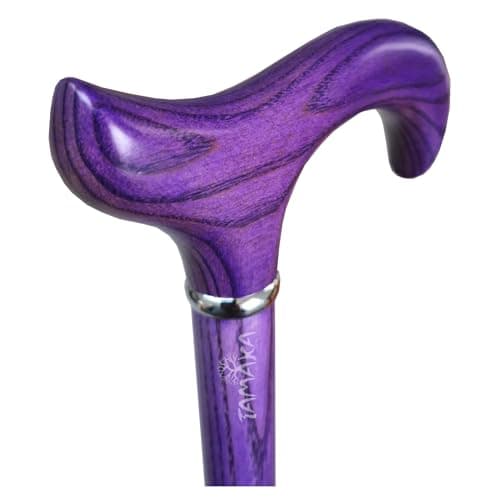 TAMAKA® Ladies Luxury Ash Purple Derby Wooden Walking Stick Cane Funky Stunning Fashionable Womens - 96cm (38") — view 3