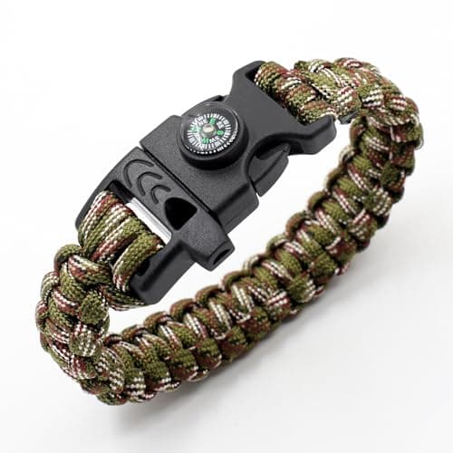 8 Pack 3in1 Emergency Survival Bracelet with Whistle and Compass,Survival Kit,Wild Camping Equipment Kit,Wildness Emergency Survival Kit for Camping,Outdoor Travel, Hiking, Emergency Survival Or First — view 5