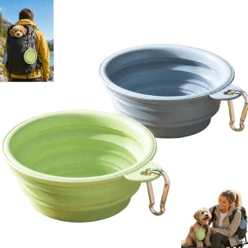 2PCS Collapsible Dog Cat Water Bowls, 350ml Portable Dog Bowls