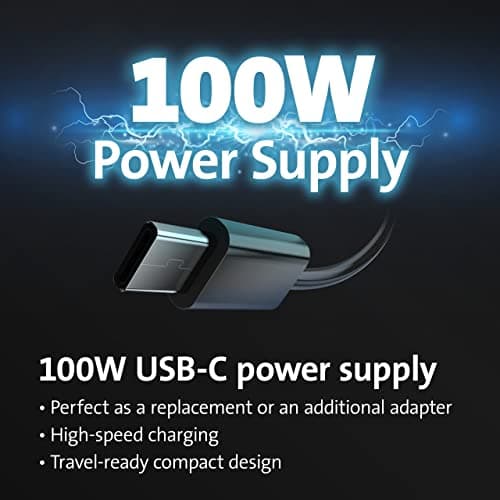 Kensington 100W USB-C GaN Power Adapter, Compact Portable High-Speed Power Supply with 2m Cable, Compatible with MacBooks, iPads, Surface Devices & More (K33821UK) — view 2