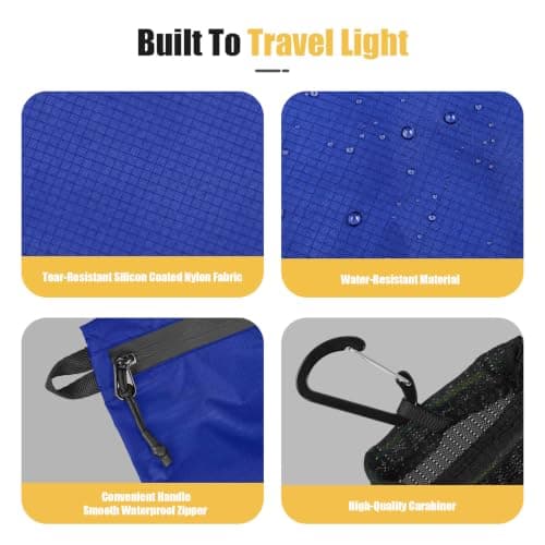 Vavabox Lightweight Toiletry Bags for Travel, Wash Bag Set Compact (Blue) — view 5