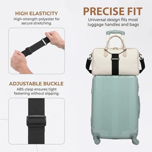 FunnAura 3 Pcs Luggage Straps for Suitcases, Adjustable Backpack Accessories Suitcase Strap for Portable Travel Luggage Straps Over Handle (Black) — view 4