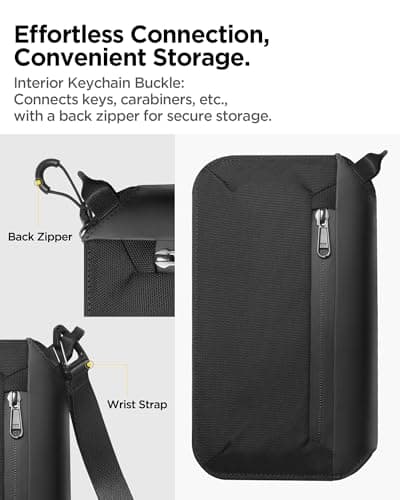 Spigen Life KD500 Klasden Passport pouch case with RFID blocking and SIM card pin Travel organizer for family Passport cover holder for men and women - Black — view 3