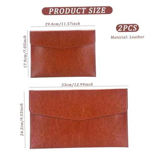 2Pcs Leather Travel Document Holder, A4 & A5 Travel Document Organizer, Stylish and Functional Document Storage for Business Meetings, University Lectures, Personal Events — view 5