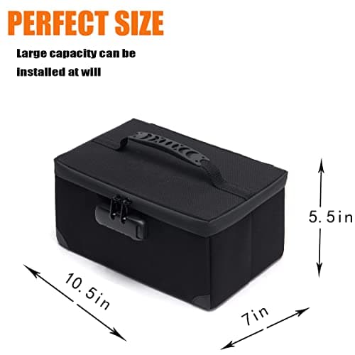 KaAutoler Portable Cosmetic Bag with Lock, Large Capacity Travel Makeup Case Organiser, Waterproof Makeup Bags for Women Toiletry Bag for Girls Traveling with Handle and Divider Makeup Bag, Black — view 4