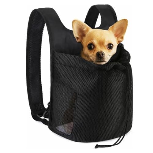 Puppy Cat Carrier Backpack Portable Pet Travel Bag for Cats and Small Dogs Breathable Mesh Pet Carrier Backpack for Hiking Traveling Shopping Outside Activities — view 5