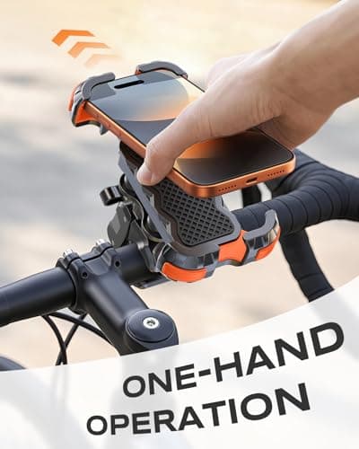 Babacom Motorbike Phone Holder [Shock-Absorb], Upgrade Bike Phone Holder [1s Lock][Secure Protection], 360° Rotatable Bicycle Phone Holder, Motorcycle Handlebar Clamp Mount Riser for 4.7-6.8" Phones — view 6