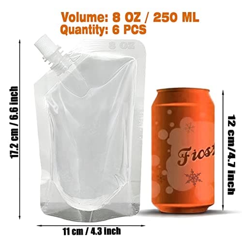 6 PCS 8OZ 250ml Juice Flasks - Reusable Drinking Flasks for Travel, Leak-Proof Food Grade Plastic — view 3
