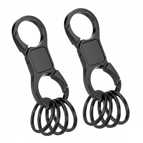 Plkjiu 2 Sets Detachable Key Chains for Car Keys | Quick Release Keychain with 4 Key Rings | Heavy Duty Car Key Organizer Holder Clip for Men & Women