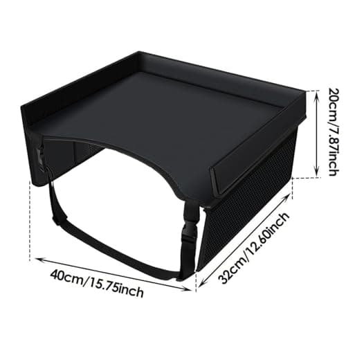 Foldable Car Seat Tray for Kids Travel 15.75x12.6x7.87 in Multifunctional Kids Lap Desk Travel Tray with Pockets Lap Desk Organizer Must Have for Eating Road Trip Airplane — view 4