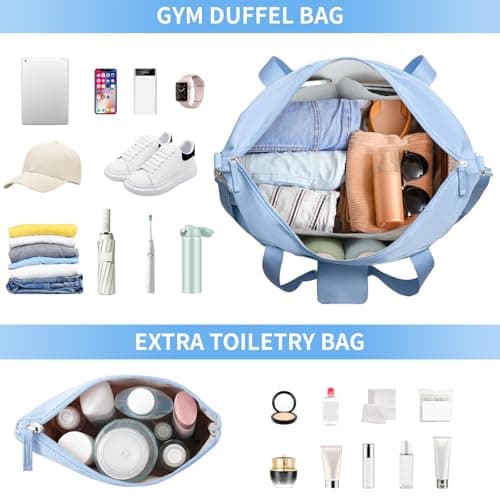 ETRONIK Gym Bag Womens, Sports Travel Duffel Bag with USB Charging Port — view 3