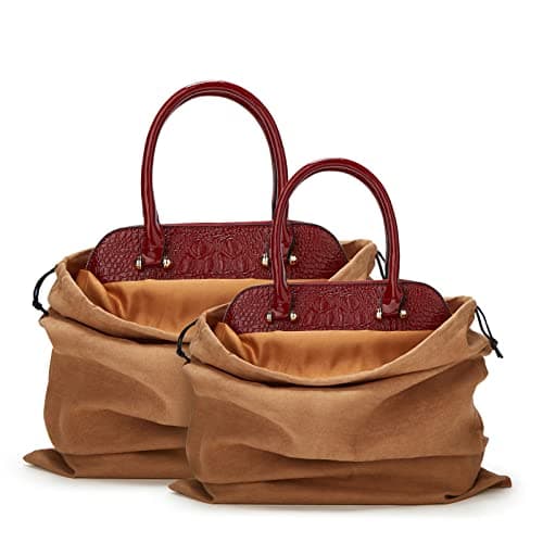 2 Piece Set Dust Cover Bags for Handbags,Purses,Shoes,and Boots, Brown — view 4