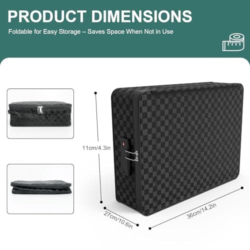 Delixike Document Organizer with Lock, Black — view 2